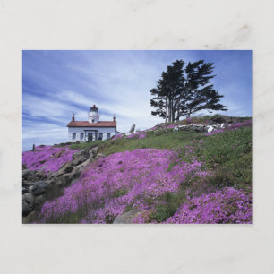 CA, Crescent City, Battery Point fyr med Vykort