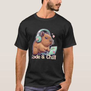 Ca Cute Capybara Code Chill Girl Programmer Ca T Shirt