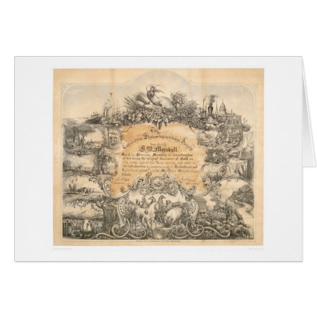 CA. Hushållningssällskapcertifikat (0058A) Hälsningskort (Framsidan Horizontal)