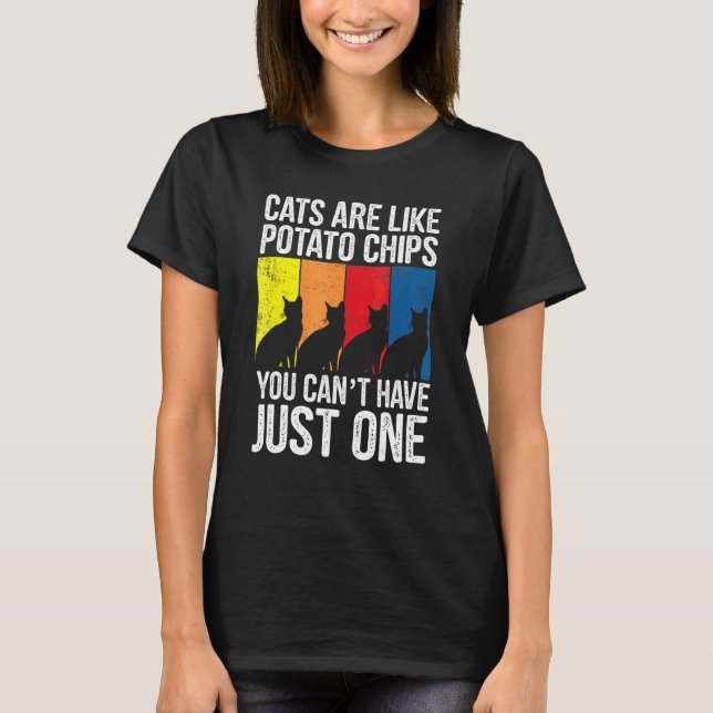 Ca-katter är som potatis Chip T Shirt (Framsida)