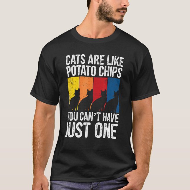 Ca-katter är som potatis Chip T Shirt (Framsida)