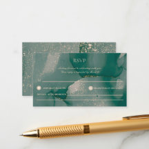 Ca-kort för Alcohol Grönt Bläck Glitter Bröllop OS