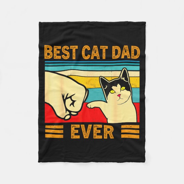 Ca Men Cat Dad Ever Funny Cat Lover Gift  Fleecefilt (Framsidan)