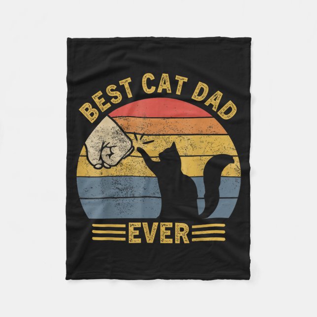 Ca Men Cat Dad Ever Funny Cat Lover Gift  Fleecefilt (Framsidan)