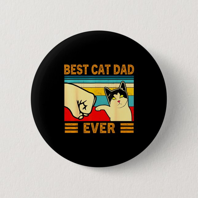 Ca Men Cat Dad Ever Funny Cat Lover Gift  Knapp (Framsida)