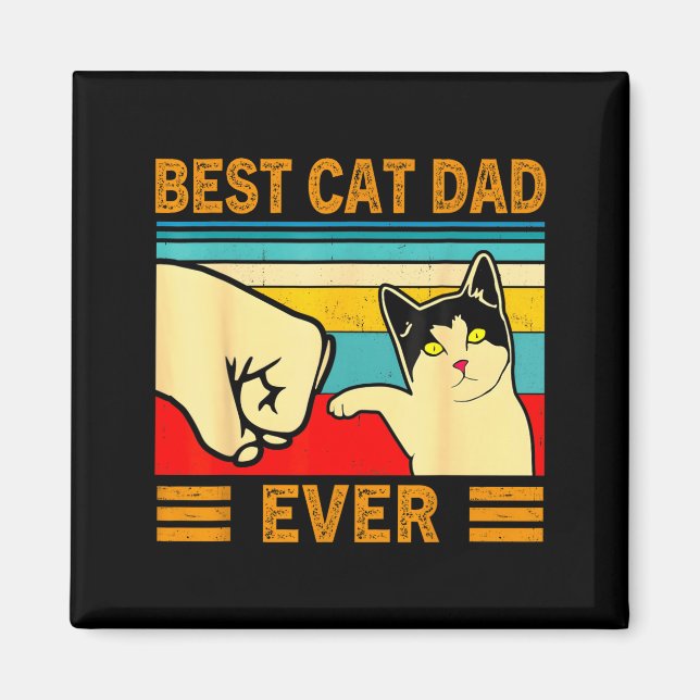 Ca Men Cat Dad Ever Funny Cat Lover Gift  Magnet (Framsidan)