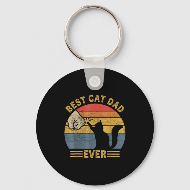 Ca Men Cat Dad Ever Funny Cat Lover Gift  Nyckelring (Framsida)