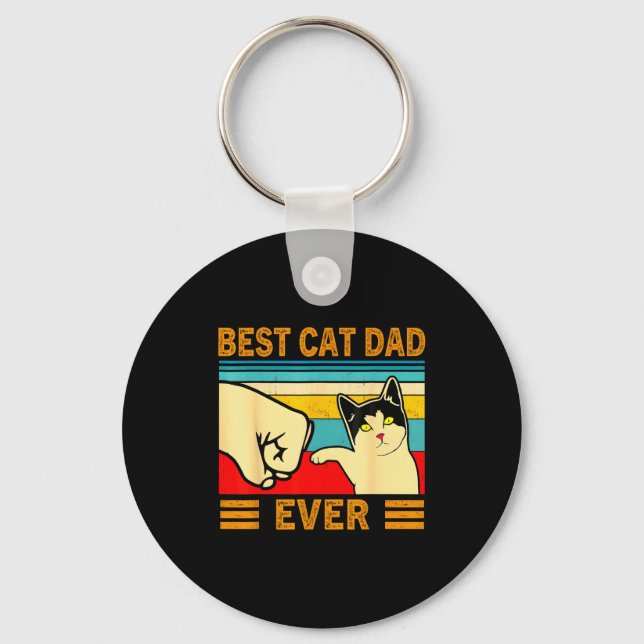 Ca Men Cat Dad Ever Funny Cat Lover Gift  Nyckelring (Framsida)