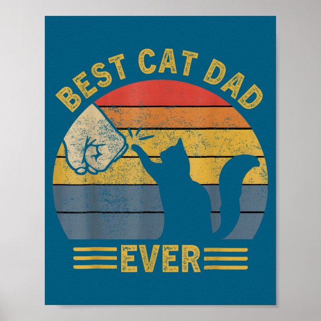 Ca Men Cat Dad Ever Funny Cat Lover Gift  Poster (Framsidan)