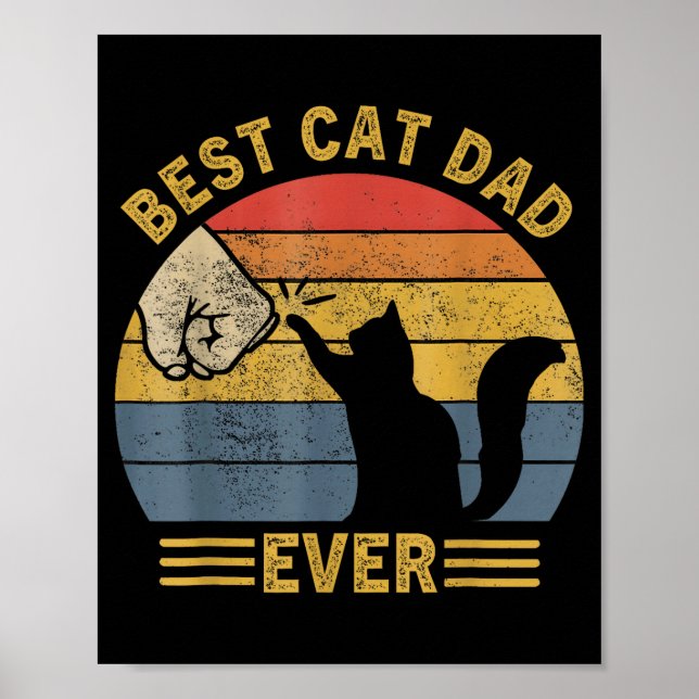 Ca Men Cat Dad Ever Funny Cat Lover Gift  Poster (Framsidan)