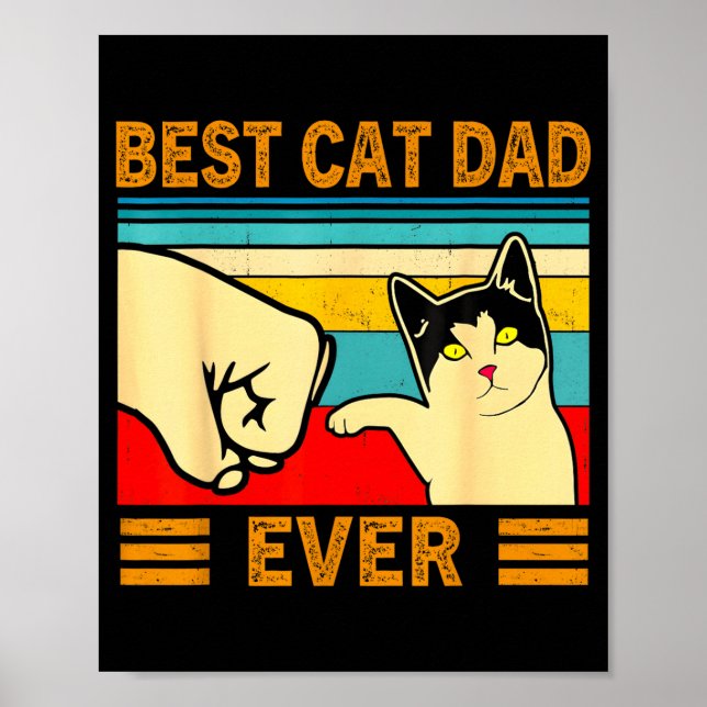 Ca Men Cat Dad Ever Funny Cat Lover Gift  Poster (Framsidan)