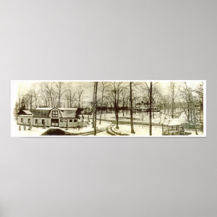 Ca., panorama 1900 för backar NJ för högland ko Poster