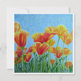 CA Poppy Watercolor Flat Notecard Anteckningskort