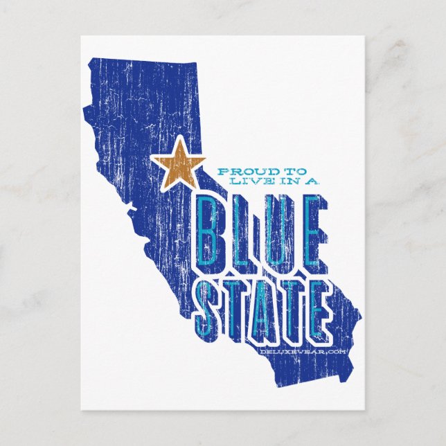 CA - Proud Blue State Vykort (Framsida)