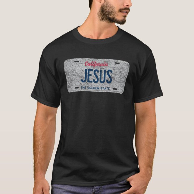 CA State Vanity License Plate JESUS T Shirt (Framsida)