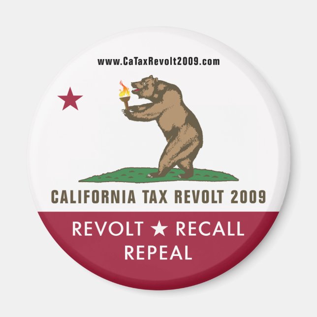 CA Tax Revolt 2009 Flagga Magnet (Framsidan)