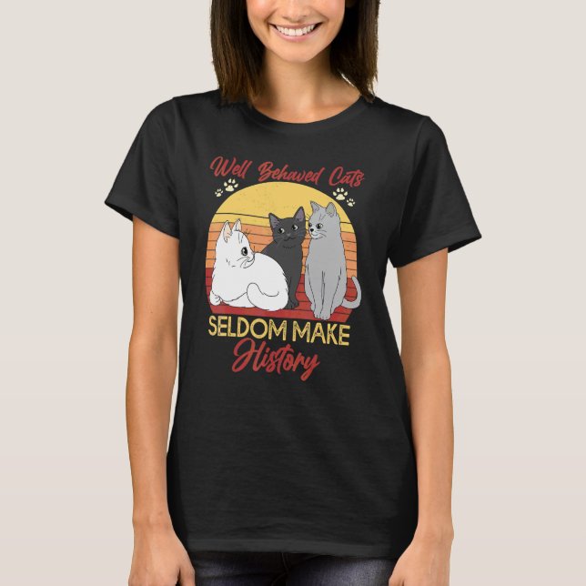Ca Väl Artiga Katter Söt Katt T Shirt (Framsida)