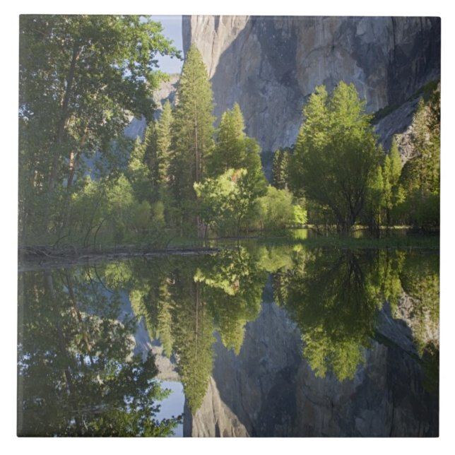 CA, Yosemite NP, El Capitan speglas i Merced Kakelplatta (Framsidan)