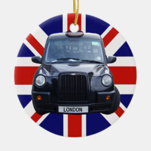 Cab för London svarttaxi Julgransprydnad Keramik