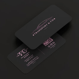 CAB Transport Taxi Driver Car Chauffeur Black Rosa Visitkort