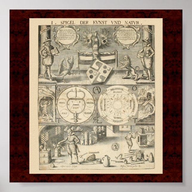 Cabala & Alchymia: 1663 Alchemical Illustration Poster (Framsidan)