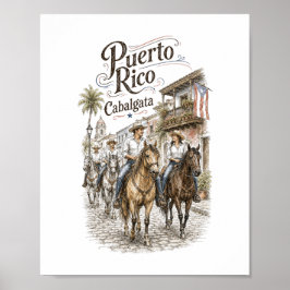 Cabalgata Puerto Rico Ridning 8x10 Poster
