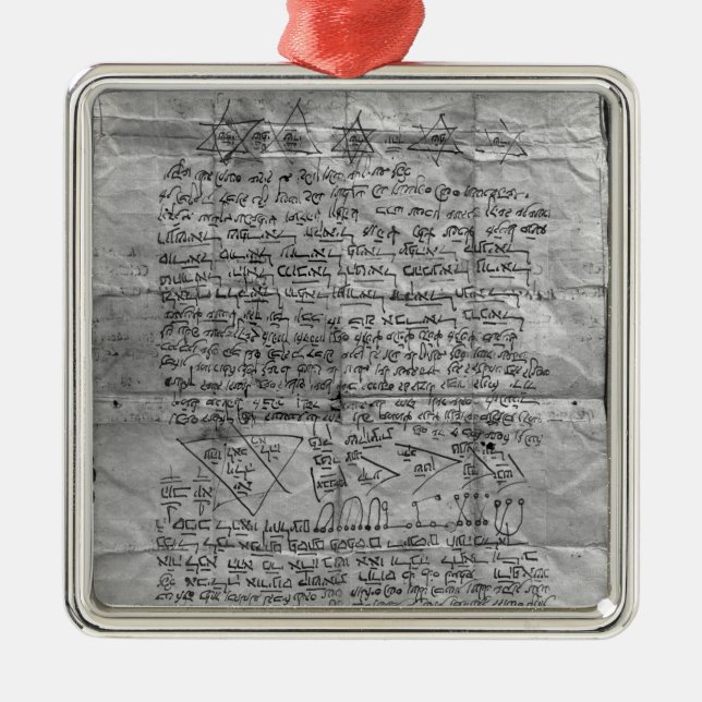 Cabalistic amulett julgransprydnad metall (Framsidan)