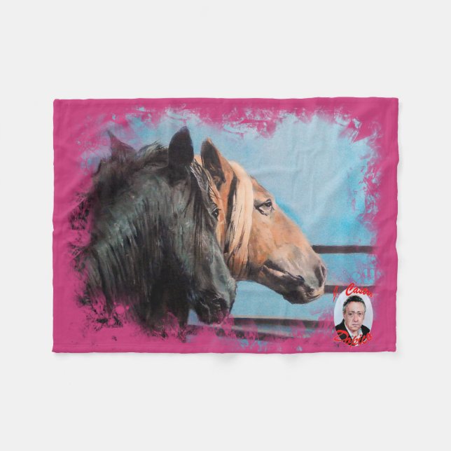 Caballos/Cabalos/Horses Fleecefilt (Framsidan (Horisontell))