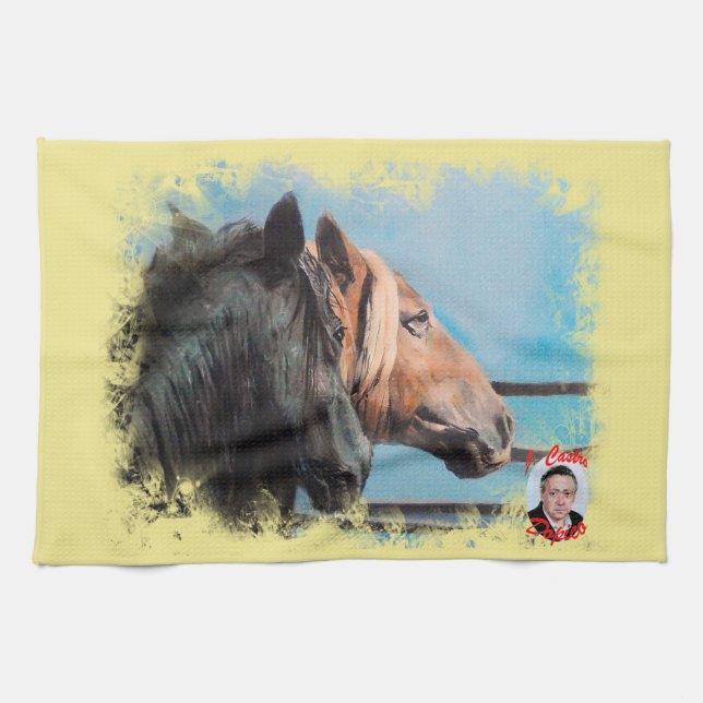 Caballos/Cabalos/Horses Kökshandduk (Horisontell)