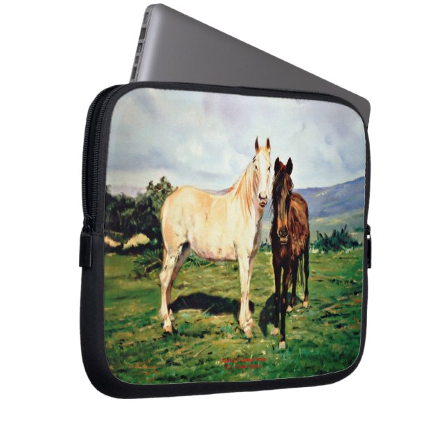 Caballos/Cabalos/Horses Laptop Sleeve (Framsidan Höger)