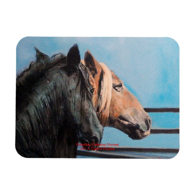 Caballos/Cabalos/Horses Magnet (Horisontell)