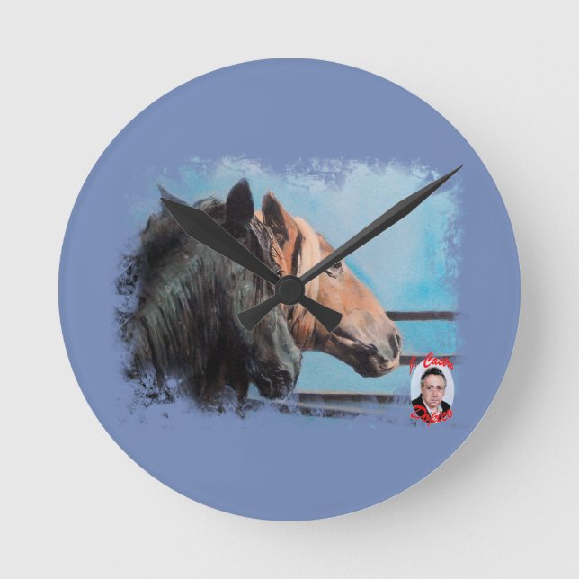 Caballos/Cabalos/Horses Rund Klocka (Framsida)