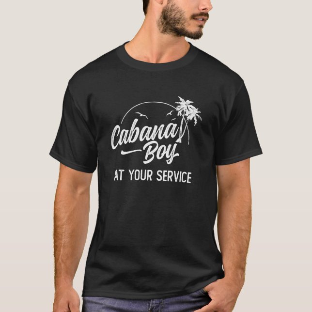 Cabana Boy At Your Service Pool Party Bartender Hu T Shirt (Framsida)
