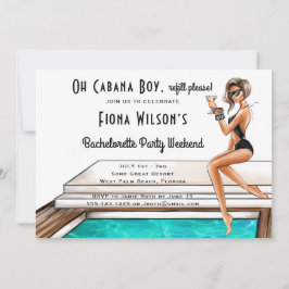 Cabana Boy Bachelorette Party Helg Inbjudningar