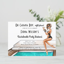 Cabana Boy Bachelorette Party Helg Inbjudningar