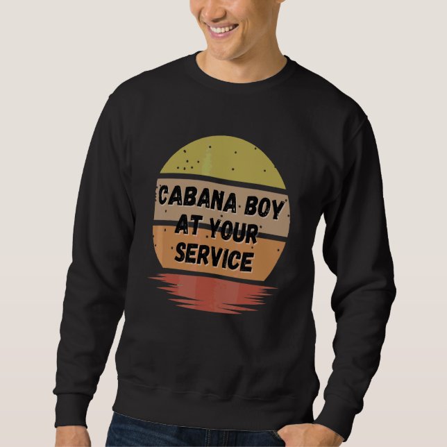 Cabana Boy Summer Bassäng Party Bartender Bartendi Lång Ärmad Tröja (Framsida)