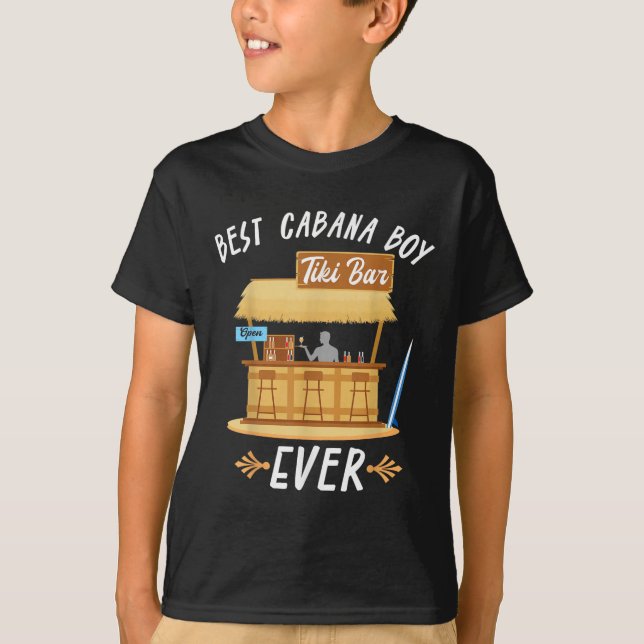 Cabana Boy Tiki Pub Beach Limbo Surfing Bartender T Shirt (Framsida)