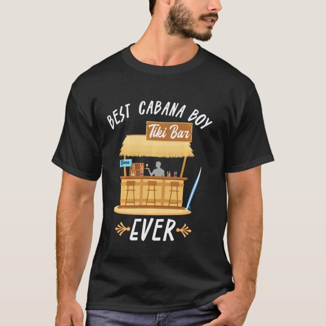 Cabana Boy Tiki Pub Beach Limbo Surfing Bartender  T Shirt (Framsida)