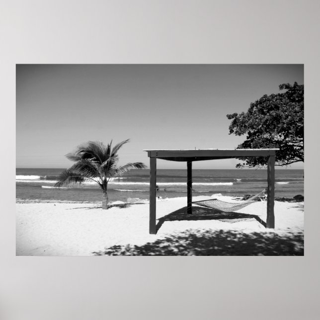 Cabana från Beach - Labedee Haiti 2012 BW 3534 Poster (Framsidan)