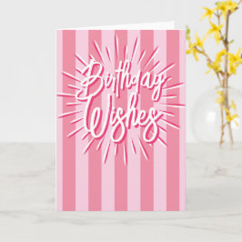Cabana Rand ’Birthday Önskemål’ Burst in Rosa Kort