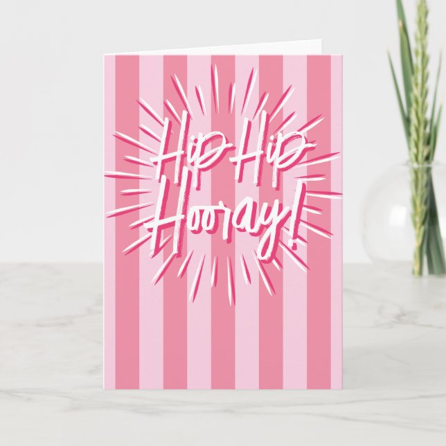 Cabana Rand "Hip Hip Hooray" Burst i Rosa Kort (Framsida)