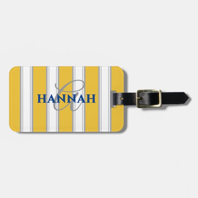 Cabana Rand Monogram i Gult Bagagebricka (Horisontell Framsida)