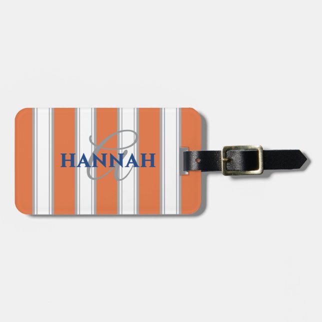 Cabana Rand Monogram i Orange Bagagebricka (Horisontell Framsida)