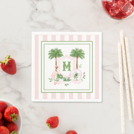 Cabana-ränder Palm Beach Monogram-krönande inhägna Pappersservett