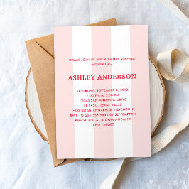 Cabana-randiga bröllopsdusch i blekrosa inbjudningar