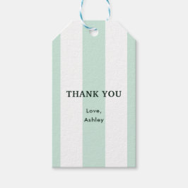 Cabana-randiga havsgröna bröllopsdusch presentetikett