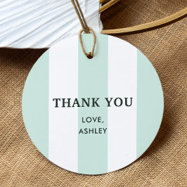 Cabana-randigt havsgrönt bröllopsdusch gåvor etiketter