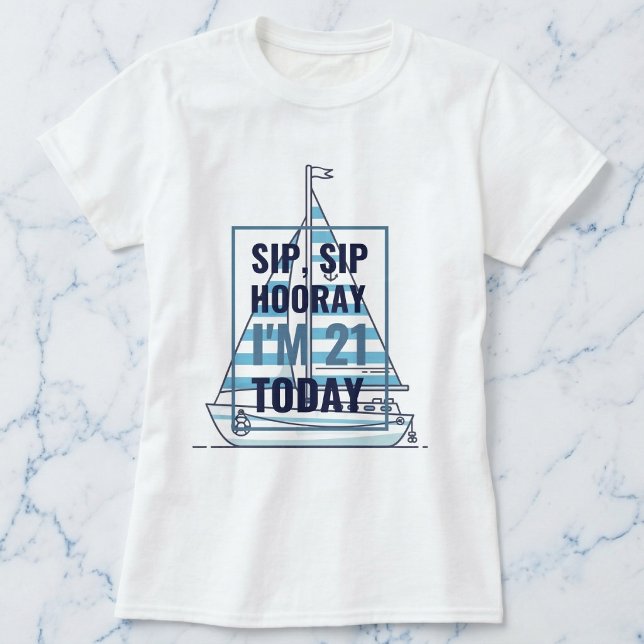 Cabana Sail Nautilus Båtdräkt T Shirt (Your best birthday voyage begins.)