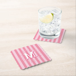 Cabana Stripes in Pink Personalized Underlägg Papper