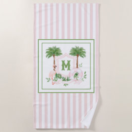 Cabana Stripes Palm Beach Monogram Crest